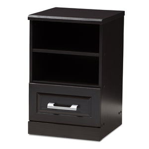 Baxton Studio Odelia Modern And Contemporary Wenge Brown Finished 1-Drawer Nightstand