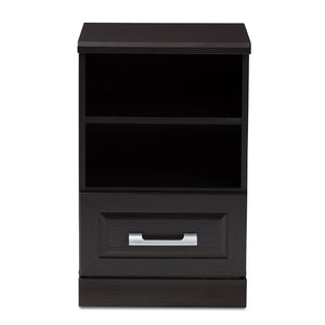 Baxton Studio Odelia Modern And Contemporary Wenge Brown Finished 1-Drawer Nightstand