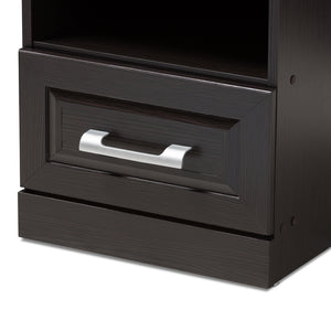 Baxton Studio Odelia Modern And Contemporary Wenge Brown Finished 1-Drawer Nightstand