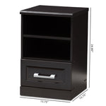 Load image into Gallery viewer, Baxton Studio Odelia Modern And Contemporary Wenge Brown Finished 1-Drawer Nightstand
