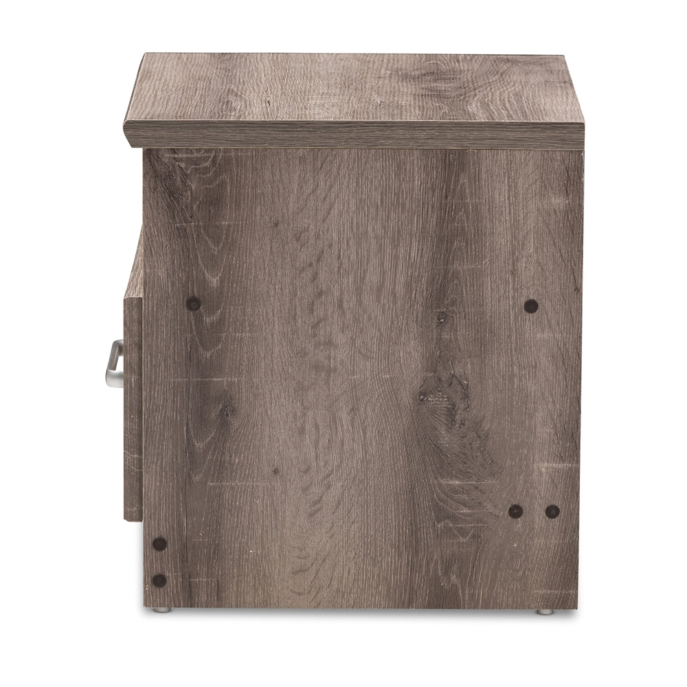 Baxton Studio Gallia Modern And Contemporary Oak Brown Finished 1-Drawer Nightstand