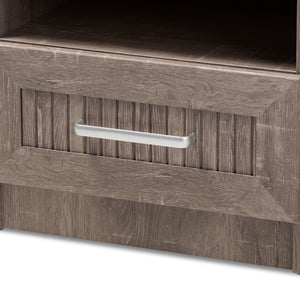 Baxton Studio Gallia Modern And Contemporary Oak Brown Finished 1-Drawer Nightstand