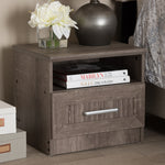 Load image into Gallery viewer, Baxton Studio Gallia Modern And Contemporary Oak Brown Finished 1-Drawer Nightstand
