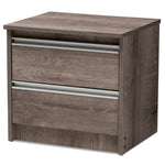 Load image into Gallery viewer, Baxton Studio Gallia Modern And Contemporary Oak Brown Finished 2-Drawer Nightstand
