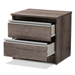 Load image into Gallery viewer, Baxton Studio Gallia Modern And Contemporary Oak Brown Finished 2-Drawer Nightstand
