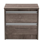 Load image into Gallery viewer, Baxton Studio Gallia Modern And Contemporary Oak Brown Finished 2-Drawer Nightstand
