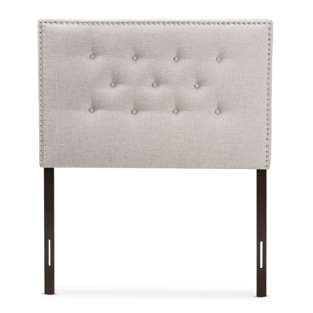 Baxton Studio Windsor Modern And Contemporary Greyish Beige Fabric Upholstered Twin Size Headboard