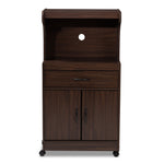 Load image into Gallery viewer, Baxton Studio Tannis Modern And Contemporary Dark Walnut Finished Kitchen Cabinet
