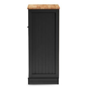 Baxton Studio Marcel Farmhouse And Coastal Dark Grey And Oak Brown Finished Kitchen Cabinet