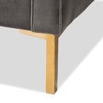 Load image into Gallery viewer, BAXTON STUDIO ZANETTA LUXE AND GLAMOUR GREY VELVET UPHOLSTERED GOLD FINISHED LOUNGE CHAIR
