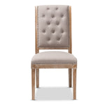 Load image into Gallery viewer, Baxton Studio Charmant French Provincial Beige Fabric Upholstered Weathered Oak Finished Wood Dining Chair
