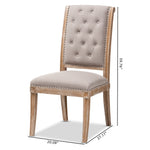 Load image into Gallery viewer, Baxton Studio Charmant French Provincial Beige Fabric Upholstered Weathered Oak Finished Wood Dining Chair
