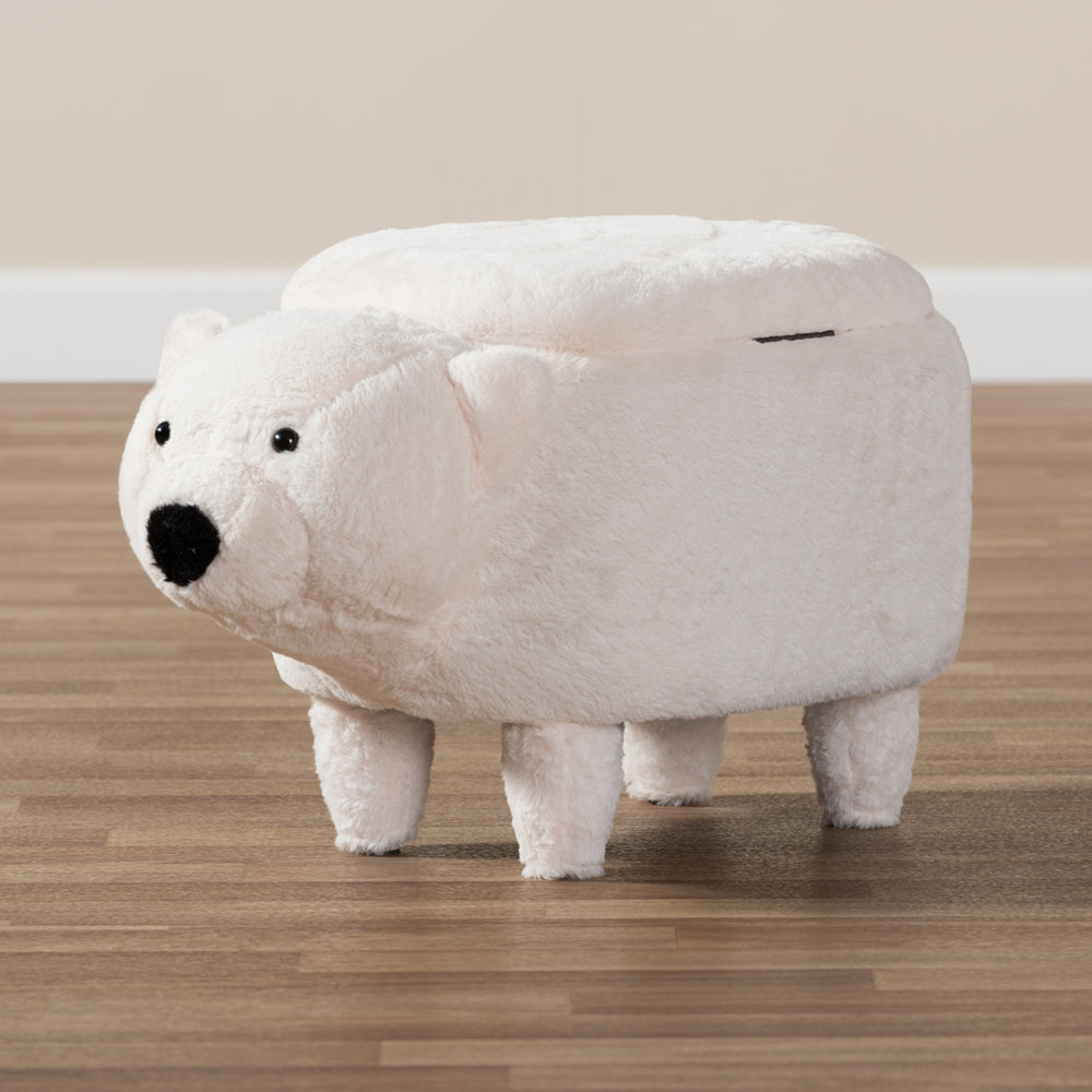 Baxton Studio Bjorn Contemporary Wool Upholstered Bear Storage Ottoman