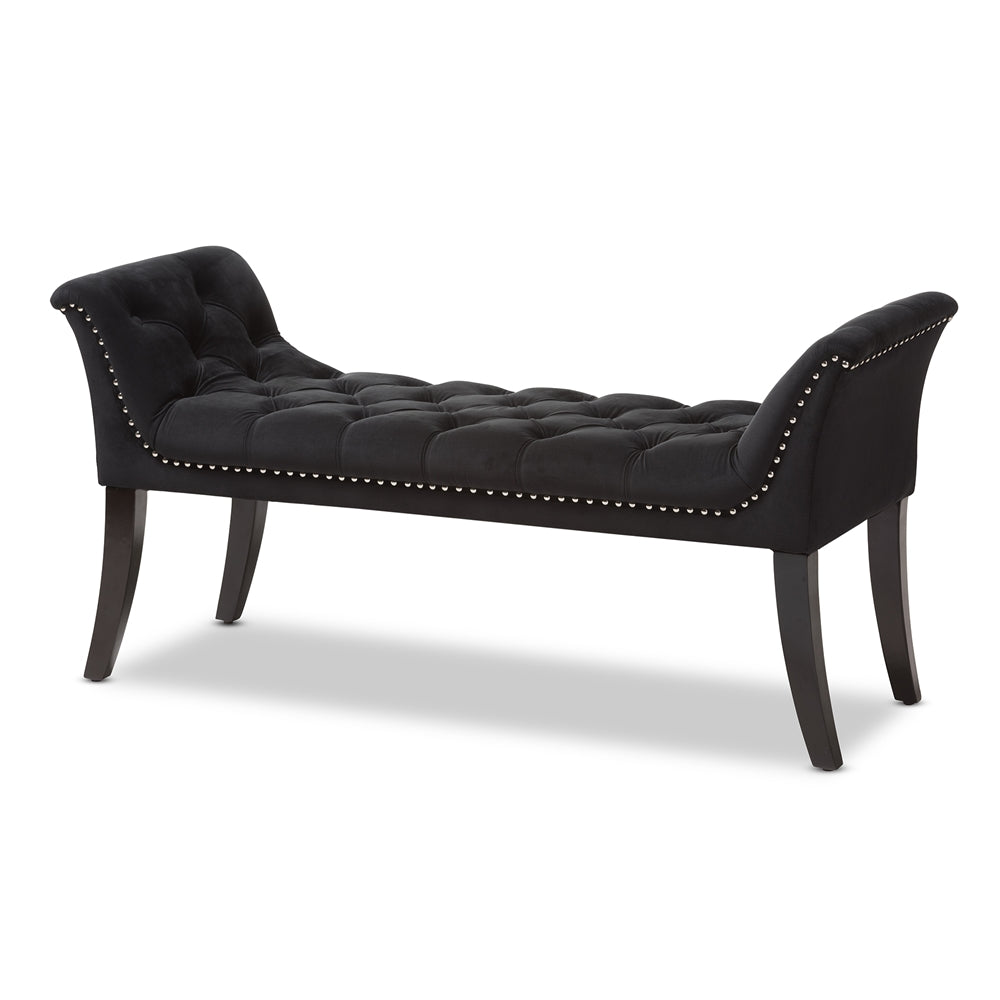 Baxton Studio Chandelle Luxe and Contemporary Velvet Upholstered Bench