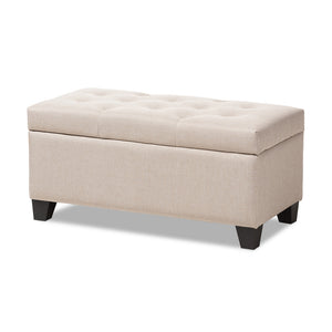 Baxton Studio Michaela Modern and Contemporary Fabric Upholstered Storage Ottoman