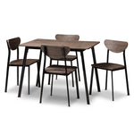 Load image into Gallery viewer, Baxton Studio Ornette Mid-Century Modern Matte Black Frame 5-Piece Dining Set
