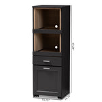 Load image into Gallery viewer, Baxton Studio Fabian Modern And Contemporary Dark Grey And Oak Brown Finished Kitchen Cabinet With Roll-Out Compartment
