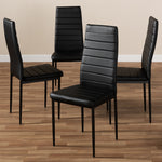 Load image into Gallery viewer, Baxton Studio Armand Modern And Contemporary Black Faux Leather Upholstered Dining Chair (Set Of 4)
