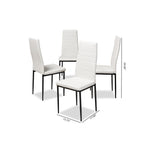 Load image into Gallery viewer, Baxton Studio Armand Modern And Contemporary White Faux Leather Upholstered Dining Chair (Set Of 4)
