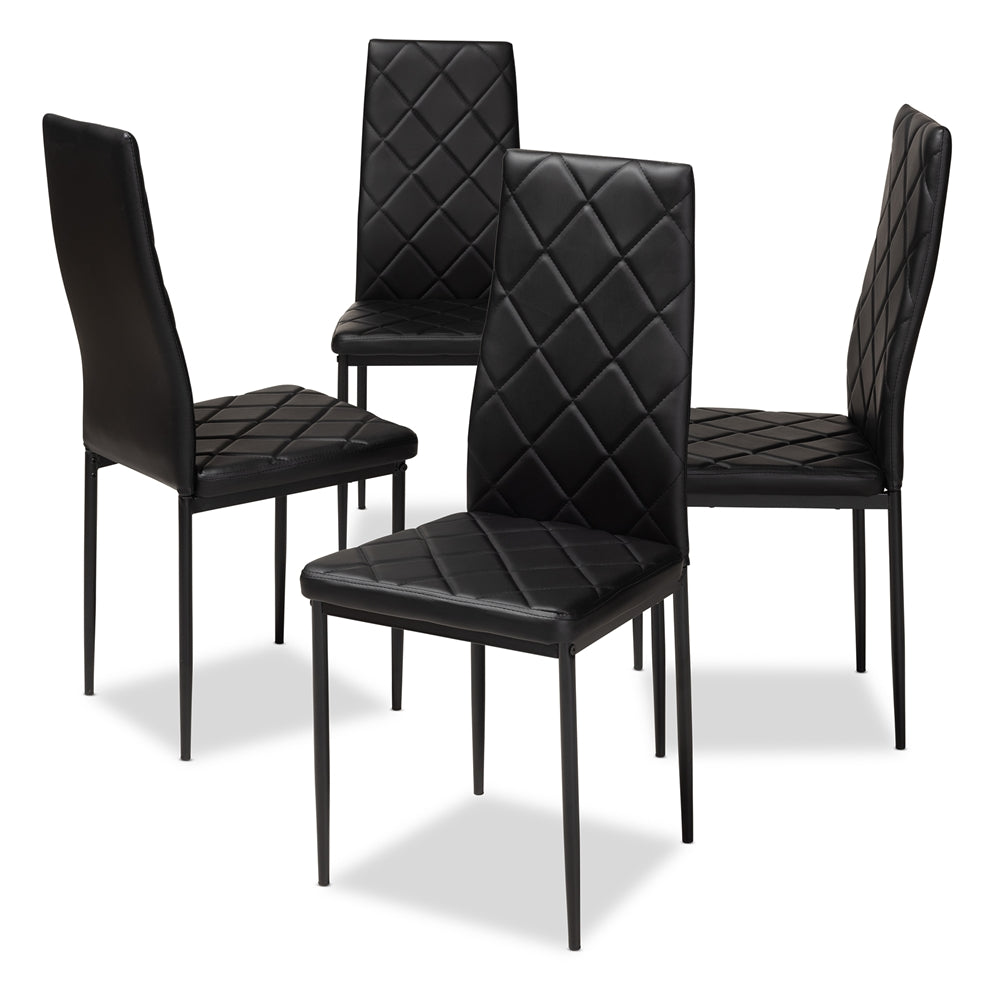 Baxton Studio Blaise Modern and Contemporary Faux Leather Upholstered Dining Chair (Set of 4)