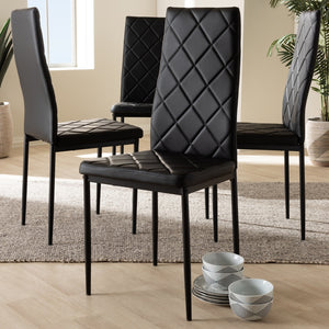 Baxton Studio Blaise Modern and Contemporary Faux Leather Upholstered Dining Chair (Set of 4)