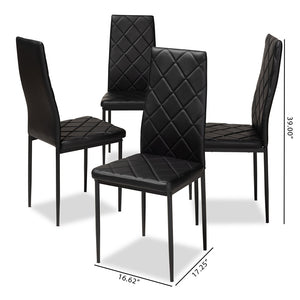 Baxton Studio Blaise Modern And Contemporary Black Faux Leather Upholstered Dining Chair (Set Of 4)