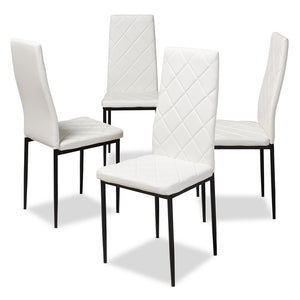 Baxton Studio Blaise Modern And Contemporary White Faux Leather Upholstered Dining Chair (Set Of 4)