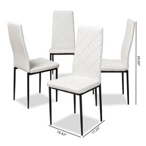 Baxton Studio Blaise Modern And Contemporary White Faux Leather Upholstered Dining Chair (Set Of 4)