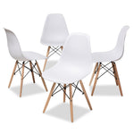 Load image into Gallery viewer, Baxton Studio Sydnea Mid-Century Modern White Acrylic Brown Wood Finished Dining Chair (Set Of 4)
