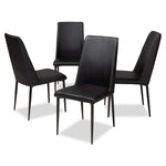 Load image into Gallery viewer, Baxton Studio Chandelle Modern And Contemporary Black Faux Leather Upholstered Dining Chair (Set Of 4)
