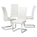 Load image into Gallery viewer, Baxton Studio Cyprien Modern And Contemporary White Faux Leather Upholstered Dining Chair (Set Of 4)
