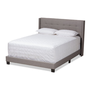 Baxton Studio Lisette Modern And Contemporary Grey Fabric Upholstered Queen Size Bed