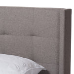 Load image into Gallery viewer, Baxton Studio Lisette Modern And Contemporary Grey Fabric Upholstered King Size Bed
