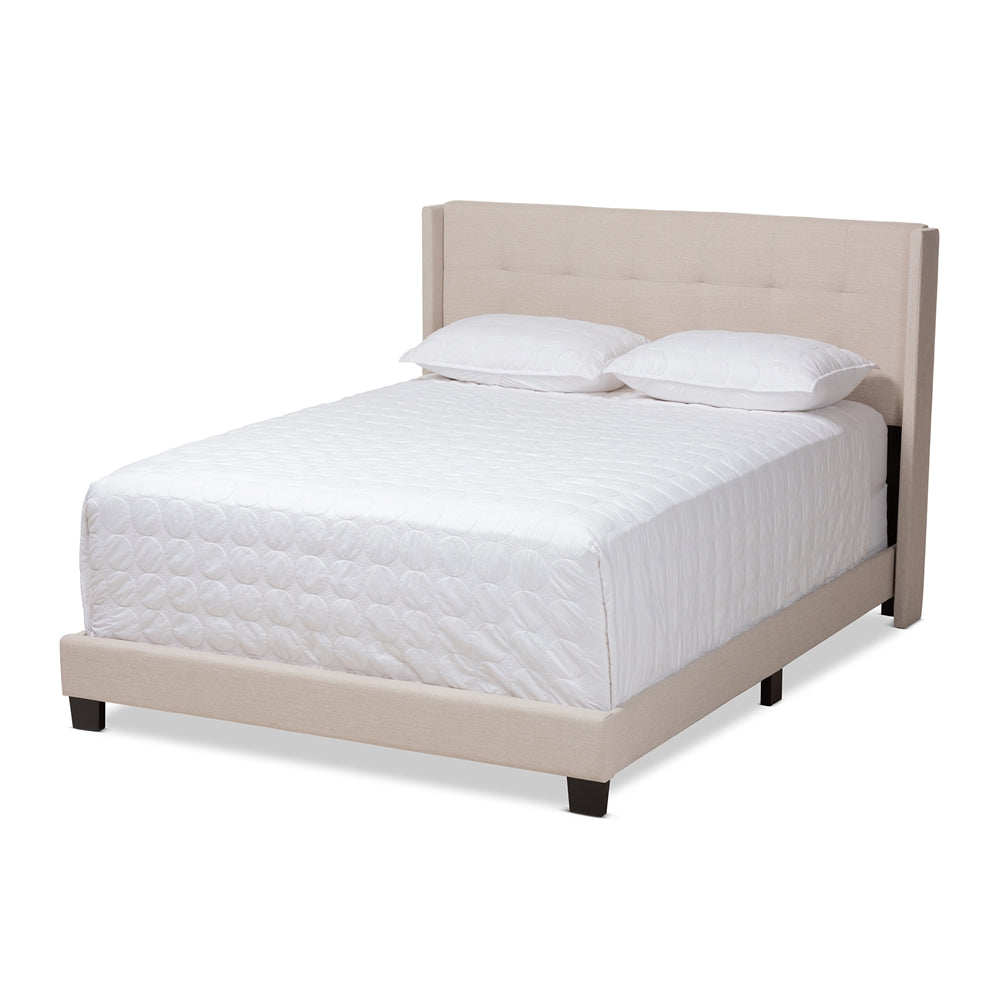 Baxton Studio Lisette Modern And Contemporary Beige Fabric Upholstered King Size Bed