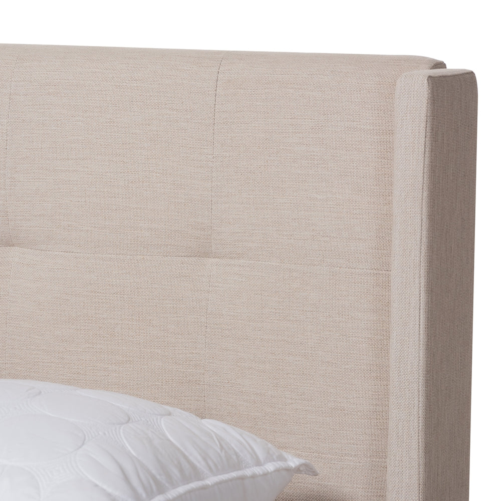 Baxton Studio Lisette Modern And Contemporary Beige Fabric Upholstered Full Size Bed