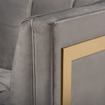 Load image into Gallery viewer, Baxton Studio Ambra Glam And Luxe Grey Velvet Fabric Upholstered And Button Tufted Sofa With Gold-Tone Frame
