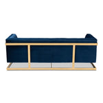 Load image into Gallery viewer, Baxton Studio Ambra Glam And Luxe Navy Blue Velvet Fabric Upholstered And Button Tufted Gold Sofa With Gold-Tone Frame
