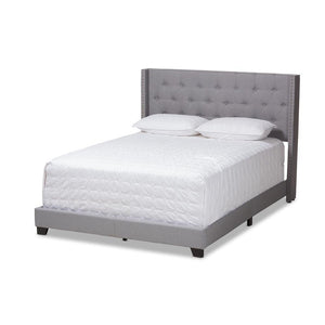 Baxton Studio Brady Modern and Contemporary Fabric Upholstered Bed