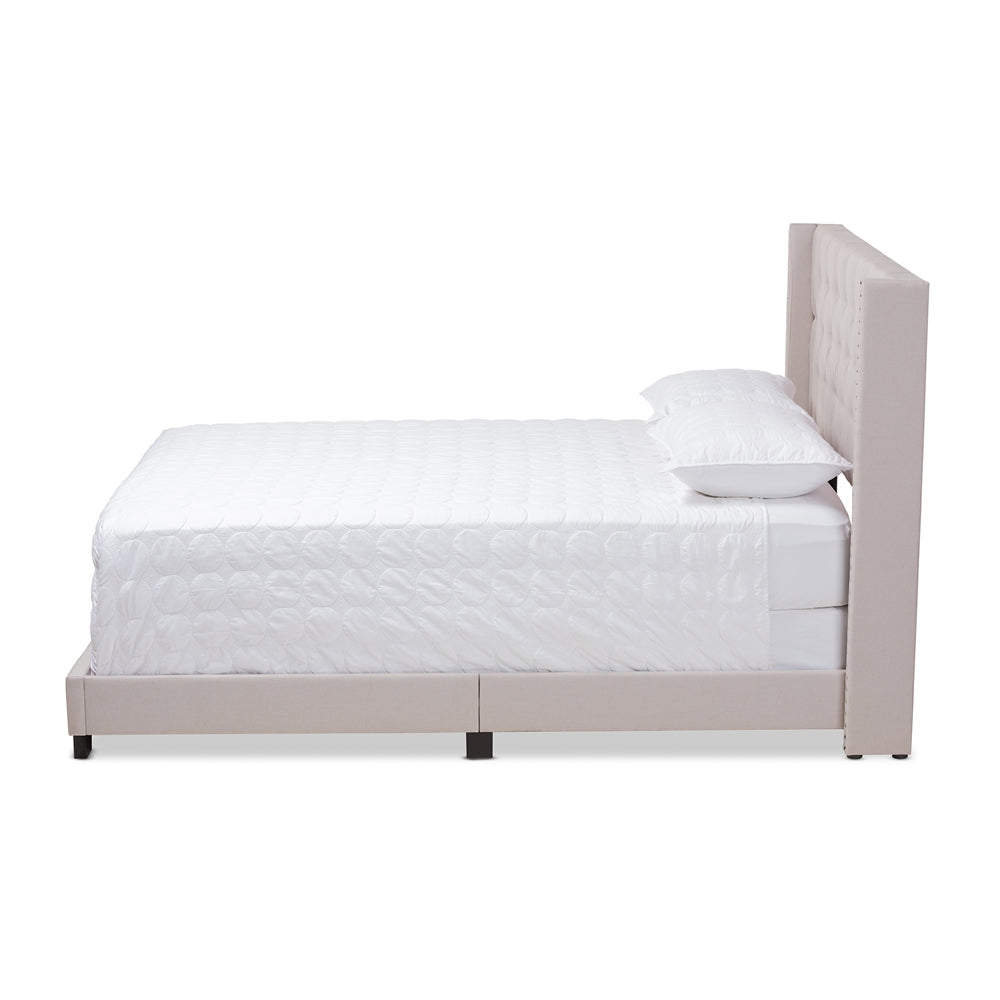 Baxton Studio Brady Modern and Contemporary Fabric Upholstered Bed