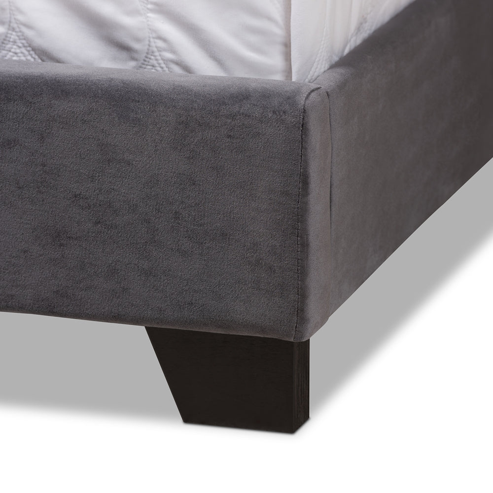 Baxton Studio Candace Luxe and Glamour Velvet Upholstered Bed