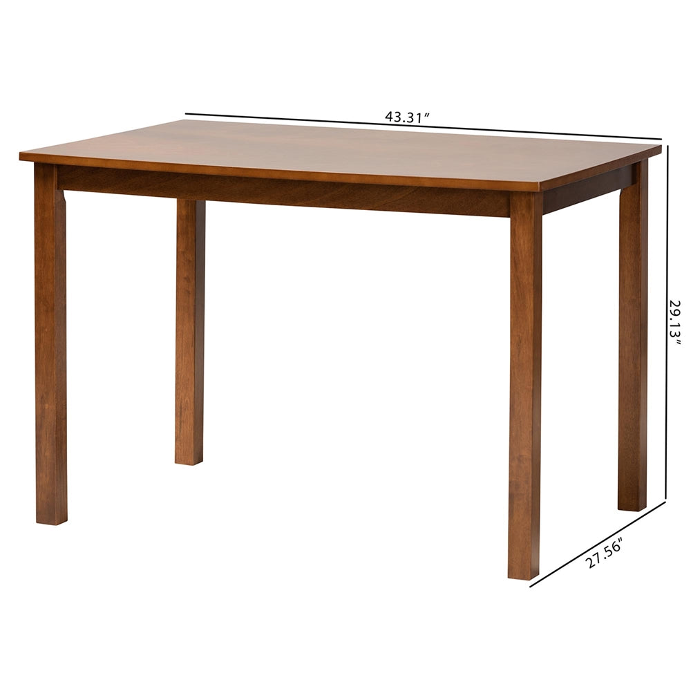 Baxton Studio Eveline Modern Walnut Brown Finished Wood 43-Inch Dining Table