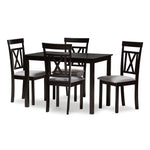 Load image into Gallery viewer, BAXTON STUDIO ROSIE MODERN AND CONTEMPORARY ESPRESSO BROWN FINISHED AND GREY FABRIC UPHOLSTERED 5-PIECE DINING SET
