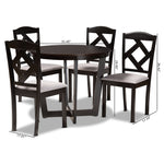 Load image into Gallery viewer, Baxton Studio Morigan Modern Transitional Grey Fabric Upholstered And Dark Brown Finished Wood 5-Piece Dining Set
