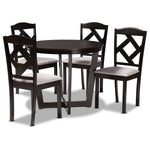 Load image into Gallery viewer, Baxton Studio Morigan Modern Transitional Grey Fabric Upholstered And Dark Brown Finished Wood 5-Piece Dining Set
