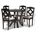 Load image into Gallery viewer, Baxton Studio Riona Modern Transitional Grey Fabric Upholstered And Dark Brown Finished Wood 5-Piece Dining Set
