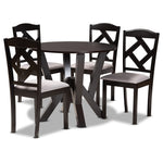 Load image into Gallery viewer, Baxton Studio Riona Modern Transitional Grey Fabric Upholstered And Dark Brown Finished Wood 5-Piece Dining Set
