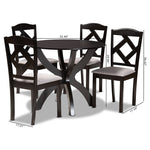 Load image into Gallery viewer, Baxton Studio Nesa Modern Transitional Grey Fabric Upholstered And Dark Brown Finished Wood 5-Piece Dining Set
