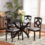 Load image into Gallery viewer, Baxton Studio Nesa Modern Transitional Grey Fabric Upholstered And Dark Brown Finished Wood 5-Piece Dining Set
