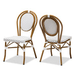 Load image into Gallery viewer, Baxton Studio Gauthier Classic French Indoor and Outdoor Bamboo Style Stackable Bistro Dining Chair Set of 2
