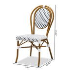 Load image into Gallery viewer, Baxton Studio Gauthier Classic French Indoor And Outdoor Navy And White Bamboo Style Bistro Stackable Dining Chair Set Of 2
